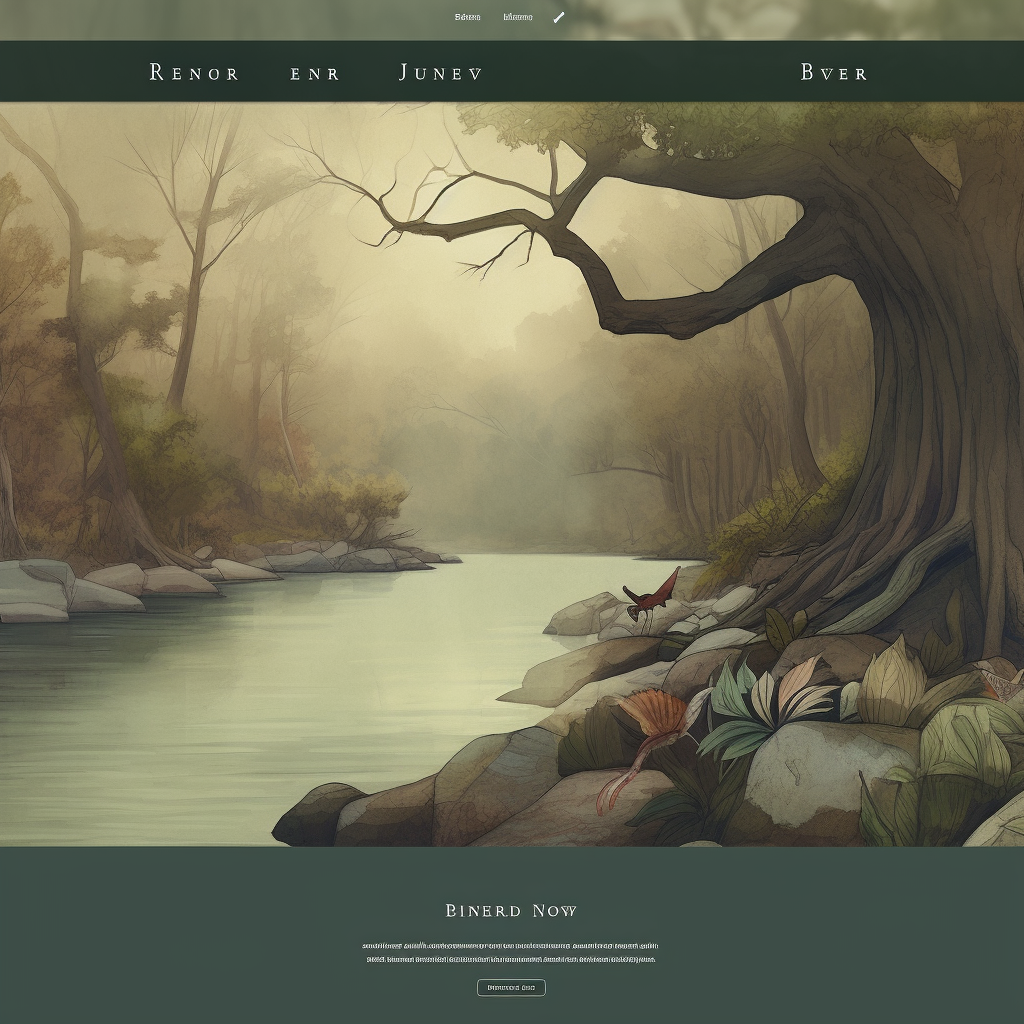 A quiet river bordered by stones, trees, and rooted banks.